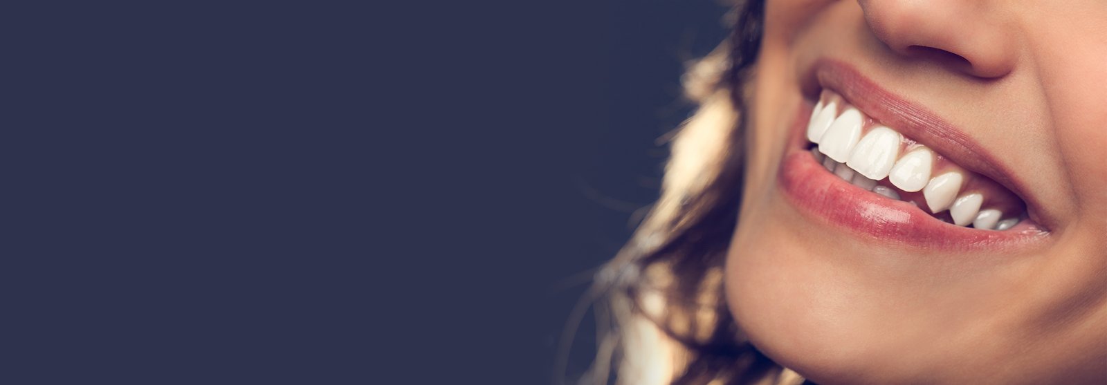 Close up of female's smile with perfect teeth