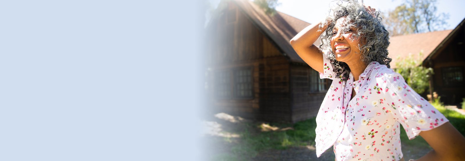 woman in a patterned shirt