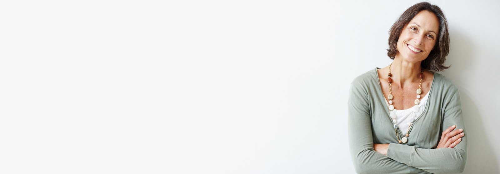 woman in a green top